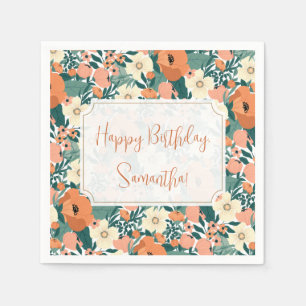 Aangepaste Floral Birthday Servet