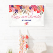Aangepaste Floral Birthday Spandoek (Insitu)