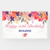 Aangepaste Floral Birthday Spandoek (Horizontaal)