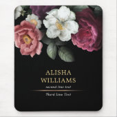 Aangepaste Floral Black Luxury Muismat (Voorkant)