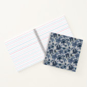 Aangepaste Floral Blue en White Flower Notitieboek (Binnen)