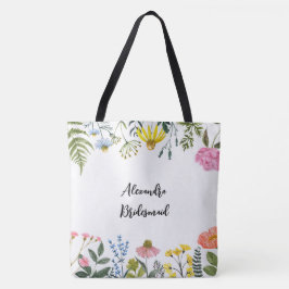 Aangepaste Floral Bridesmaid Canvas tas