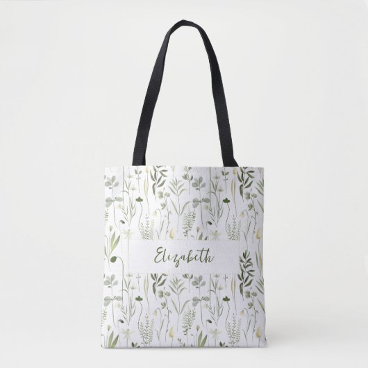 Aangepaste Floral Bridesmaid Canvas tas (Voorkant)