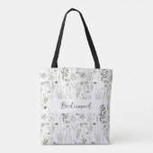 Aangepaste Floral Bridesmaid Canvas tas (Achterkant)