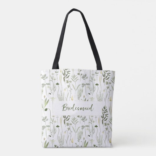 Aangepaste Floral Bridesmaid Canvas tas (Achterkant)