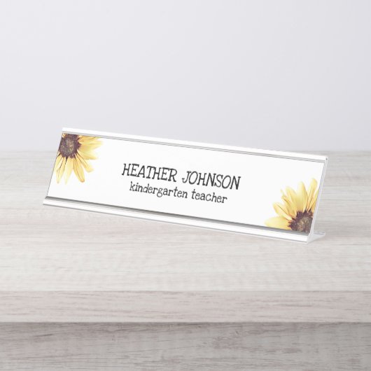 Aangepaste Floral Bureau Naambordje (Voorkant)