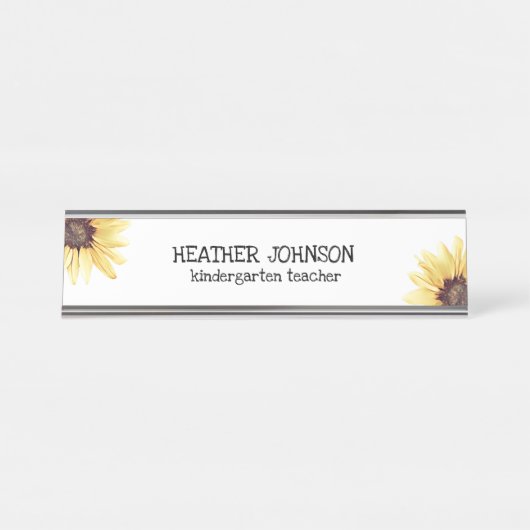 Aangepaste Floral Bureau Naambordje (Voorkant)