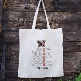 Aangepaste Floral Butterfly Stijlvolle Cute Teache Tote Bag