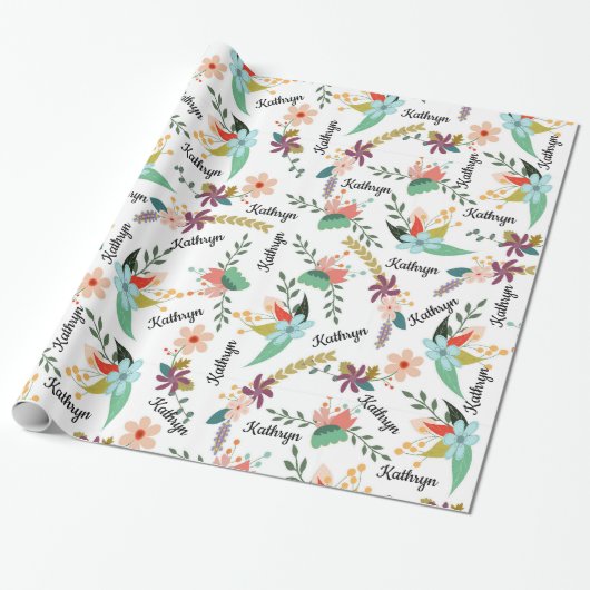 Aangepaste Floral Cadeaupapier (Uitgerold)