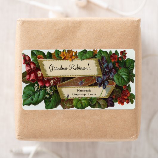 Aangepaste  Floral Canning Jar, Craft Label (Insitu)