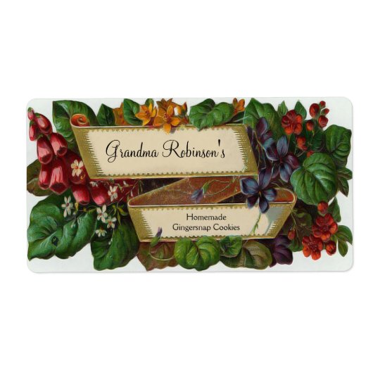 Aangepaste Floral Canning Jar, Craft Label (Voorkant)