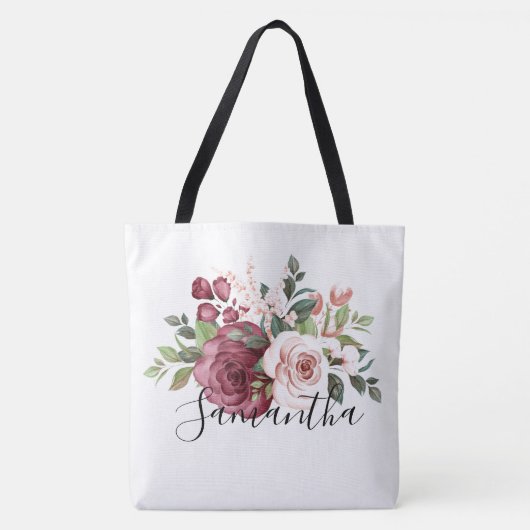 Aangepaste Floral Canvas tas (Voorkant)