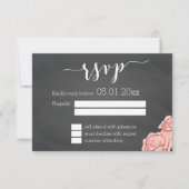 Aangepaste Floral Chalkboard Weddenschap RSVP-Kaar RSVP Kaartje (Voorkant)