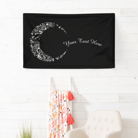 Aangepaste Floral Crescent Moon Banner (Insitu)