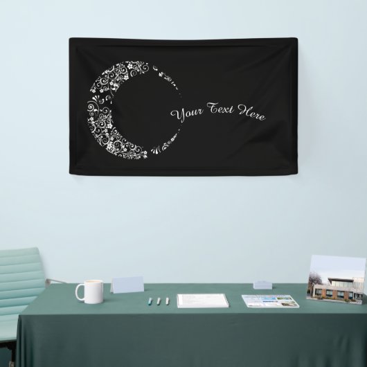 Aangepaste Floral Crescent Moon Banner (Beurs)
