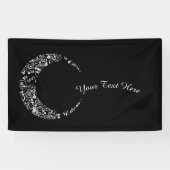 Aangepaste Floral Crescent Moon Banner (Horizontaal)