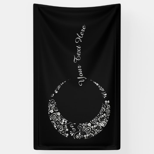 Aangepaste Floral Crescent Moon Banner (Verticaal)