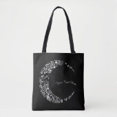 Aangepaste Floral Crescent Moon Canvas tas (Voorkant)