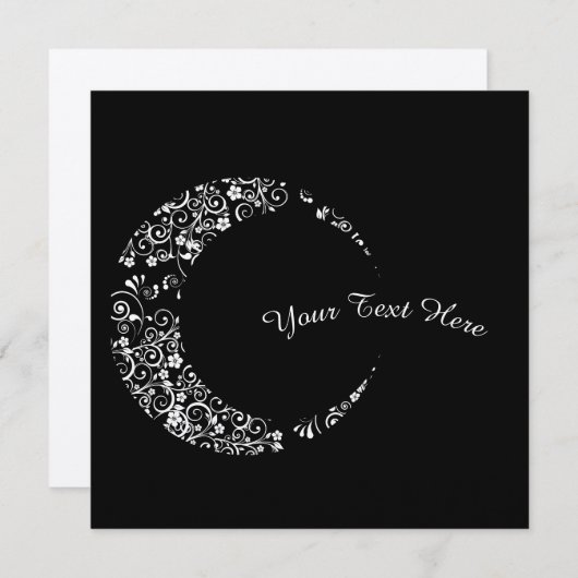 Aangepaste Floral Crescent Moon Flat Kaart (Voorkant / Achterkant)