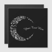 Aangepaste Floral Crescent Moon Magnetic Kaart (Voorkant / Achterkant)