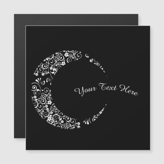 Aangepaste Floral Crescent Moon Magnetic Kaart (Voorkant / Achterkant)