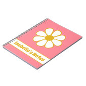 Aangepaste Floral Daisy Single Retro-laptop aanslu Notitieboek (Linkerzijde)
