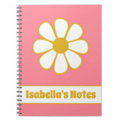 Aangepaste Floral Daisy Single Retro-laptop aanslu Notitieboek (Voorkant)