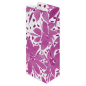 Aangepaste Floral Design Wine Roze Gift Bag Wijn Cadeautas (Achterkant Gekanteld)