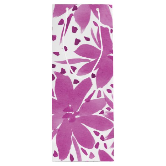 Aangepaste Floral Design Wine Roze Gift Bag Wijn Cadeautas (Achterkant)