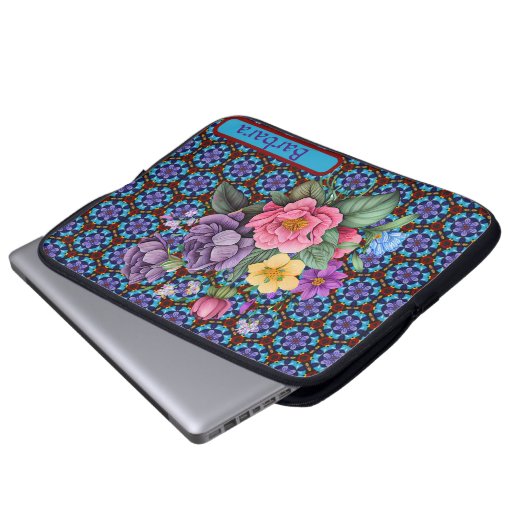 Aangepaste Floral Electronics Bag Laptop Sleeve (Voorkant onderkant)