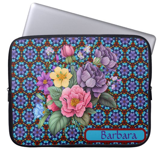 Aangepaste Floral Electronics Bag Laptop Sleeve (Voorkant)