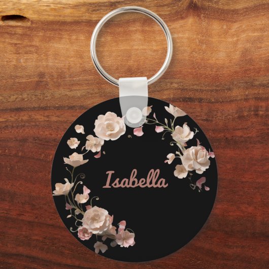 Aangepaste Floral Elegance Sleutelhanger (Achterkant)