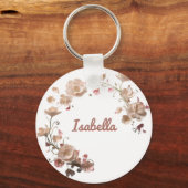 Aangepaste Floral Elegance Sleutelhanger (Voorkant)