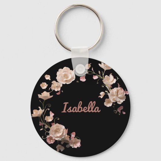 Aangepaste Floral Elegance Sleutelhanger (Achterkant)