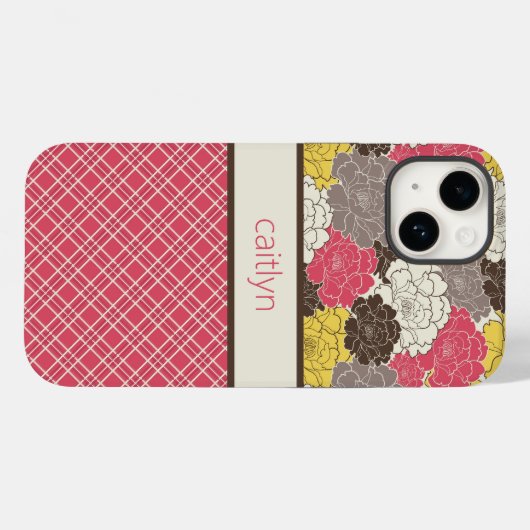 Aangepaste Floral- en speldentelefoonkwestie Case-Mate iPhone Case (Achterkant (horizontaal))