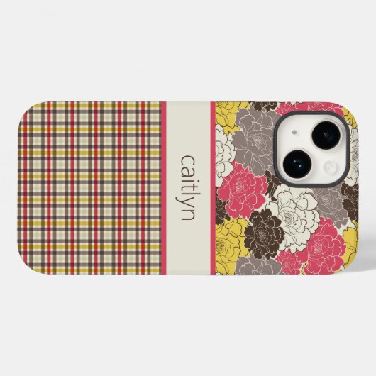 Aangepaste Floral- en speldentelefoonkwestie Case-Mate iPhone Case (Achterkant (horizontaal))