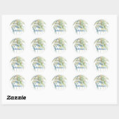 Aangepaste Floral Envelope Seal Ronde Sticker (Vel)