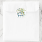 Aangepaste Floral Envelope Seal Ronde Sticker (Tas)
