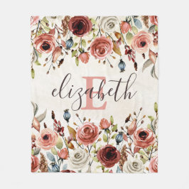 Aangepaste Floral Fleece Blanket Deken
