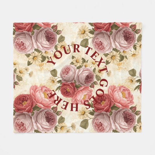 Aangepaste  Floral Fleece Deken (Voorkant (Horizontaal))