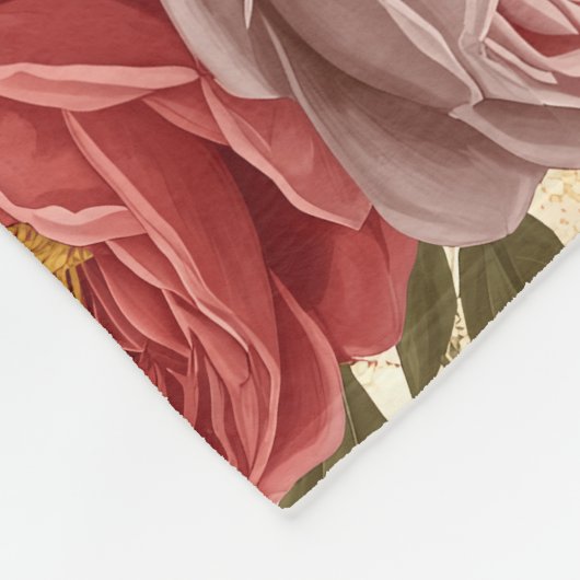 Aangepaste  Floral Fleece Deken (Hoek)