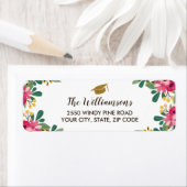 Aangepaste Floral Gold Gradup Cap Etiket (Insitu)