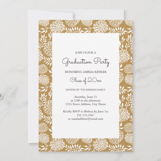 Aangepaste Floral Gradual Partij Uitnodiging (Achterkant)