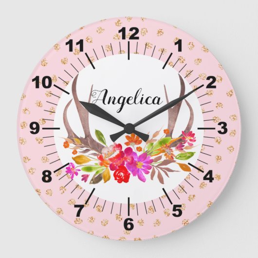 Aangepaste Floral Grote Klok (Voorkant)