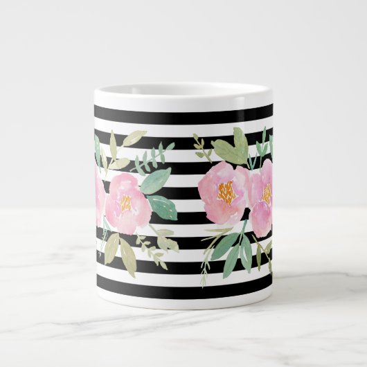 Aangepaste Floral Grote Koffiekop (Voorkant)