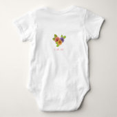 Aangepaste Floral Heart Baby Bodysuit (Achterkant)