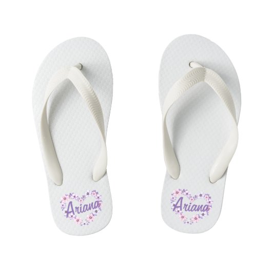 Aangepaste Floral Heart Wreator Teenslippers (Voetbed)