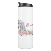 Aangepaste Floral Horse paarden Thermosbeker (Geroteerd rechts)