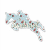 Aangepaste  Floral Hunter Jumper Tack Trunk Sticker (Voorkant)
