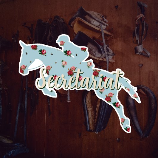Aangepaste  Floral Hunter Jumper Tack Trunk Sticker